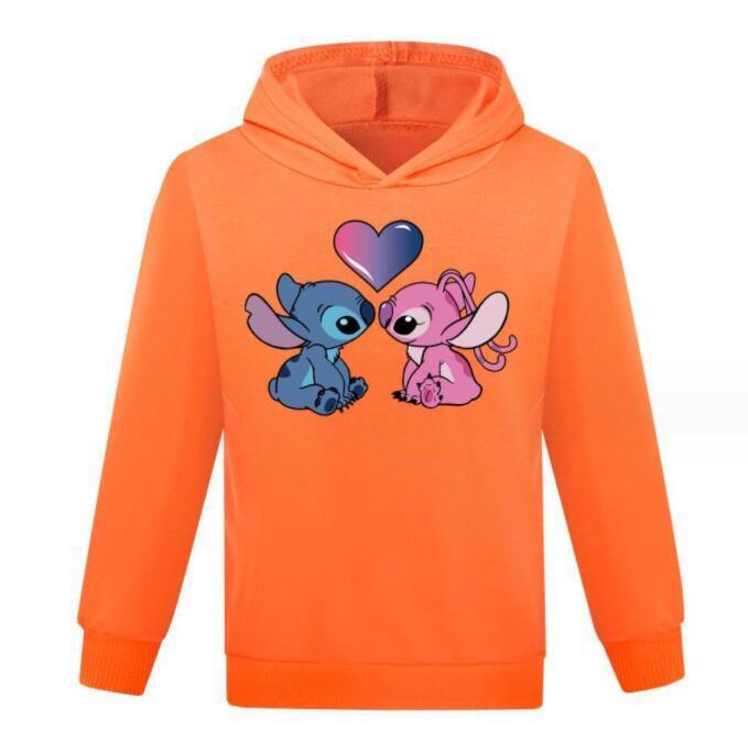 Kids Boys Girls Cute Angel Stitch Casual Hoodie Jumper Pullover Long Sleeve Tops - Picture 37 of 51