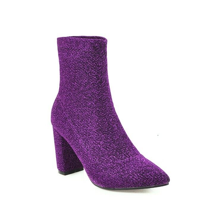 Nuevo Mujeres Botines Tacones Cuadrados Botas Tirar Botines Zapatos Mujer Talla 4-16 - Imagen 13 de 13