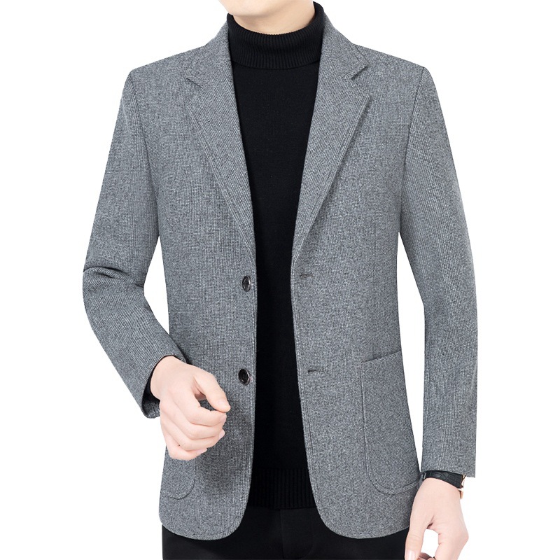 Men Formal Work Blazer Jacket Business Casual Button Slim Fit Suit Coat Tops - Picture 17 of 19