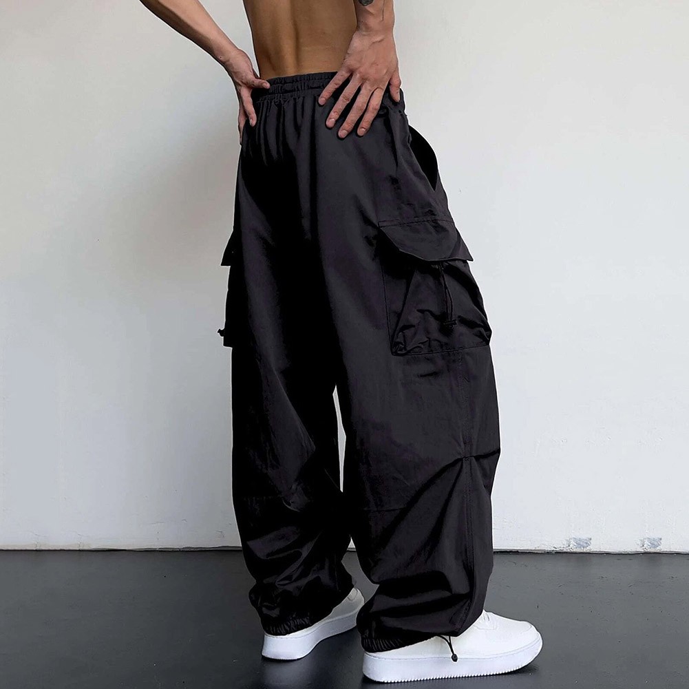Casual Baggy Sweatpants Men's Vintage Hip Hop Wide Leg Parachute Pants - Picture 15 of 27