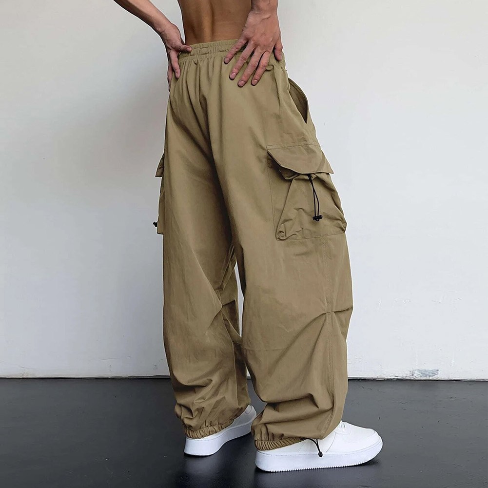 Casual Baggy Sweatpants Men's Vintage Hip Hop Wide Leg Parachute Pants - Picture 26 of 27