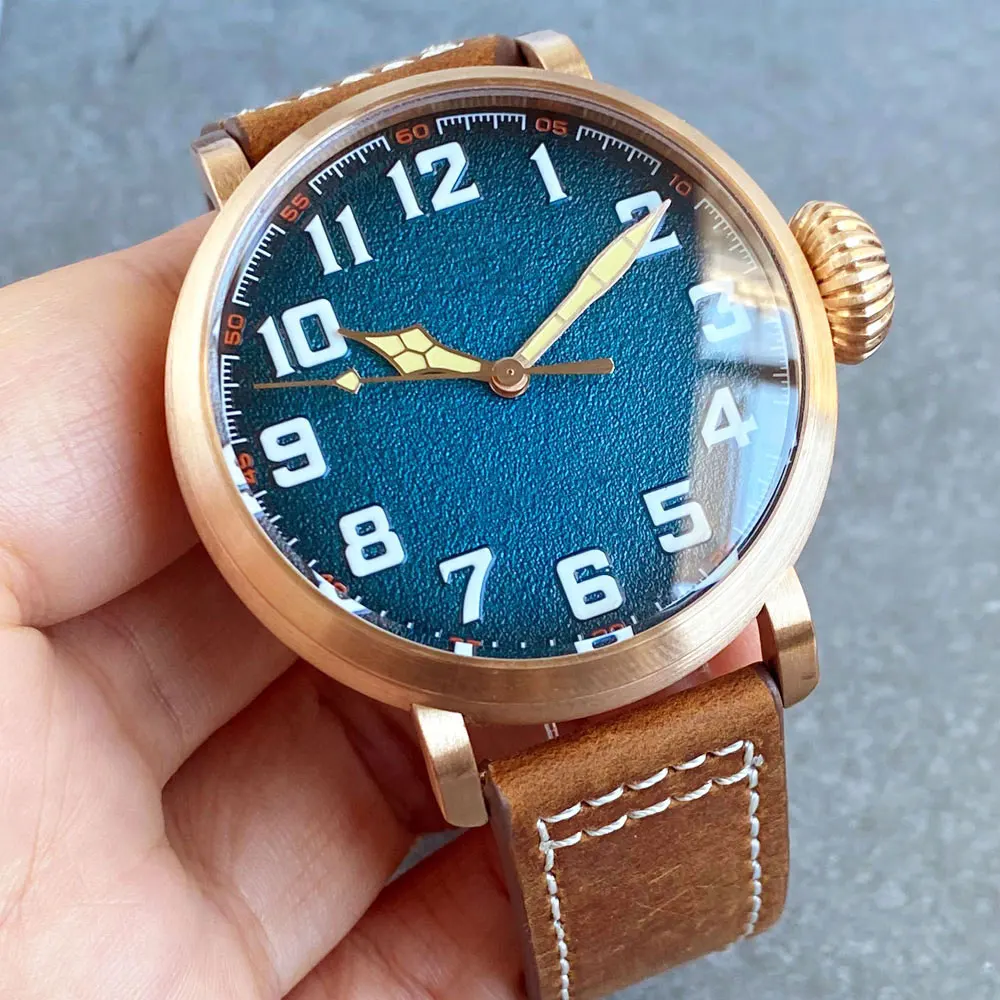 47MM blaues Zifferblatt Cusn8 echte Bronze PT5000 NH35A automatische Uhr für Herren Vintage - Bild 16 von 19