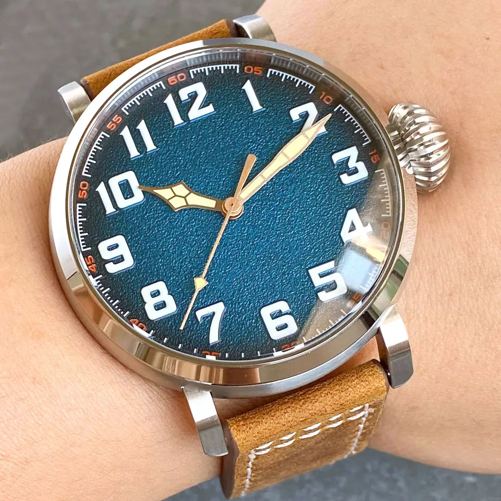 47MM blaues Zifferblatt Cusn8 echte Bronze PT5000 NH35A automatische Uhr für Herren Vintage - Bild 15 von 19