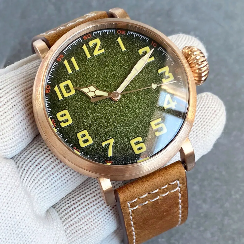 47MM blaues Zifferblatt Cusn8 echte Bronze PT5000 NH35A automatische Uhr für Herren Vintage - Bild 18 von 19