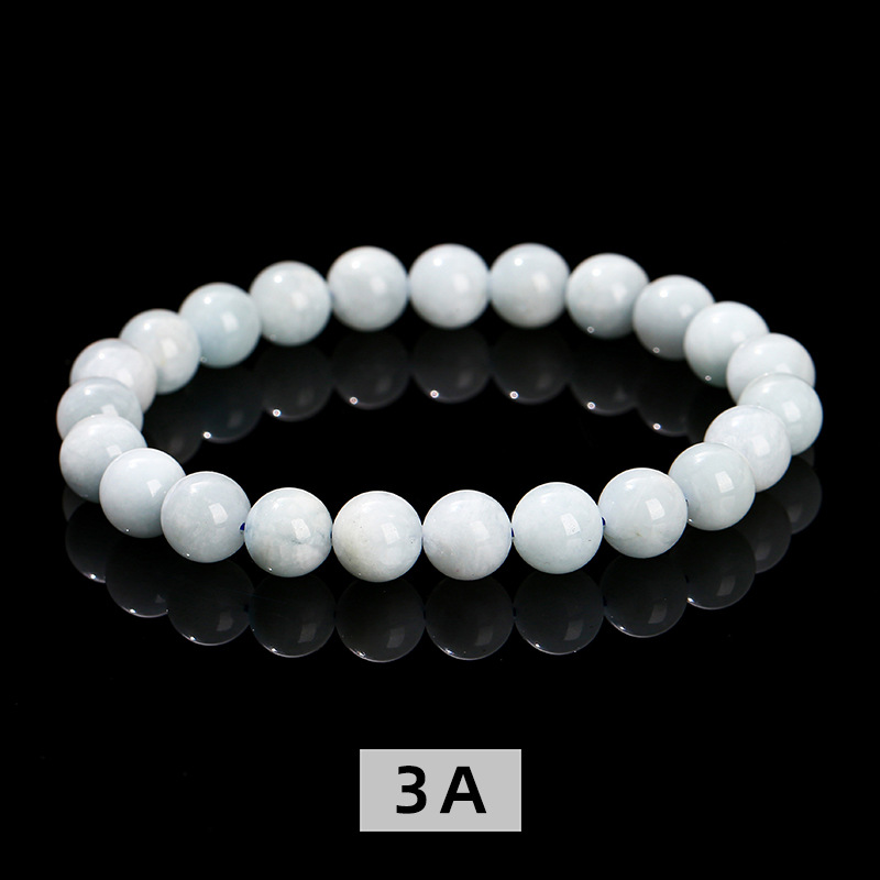 Natural Sea Blue Treasure Bracelet Simple Blue Crystal Round Bead Bracelet Jewel - Picture 22 of 23