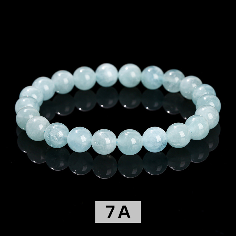 Natural Sea Blue Treasure Bracelet Simple Blue Crystal Round Bead Bracelet Jewel - Picture 23 of 23