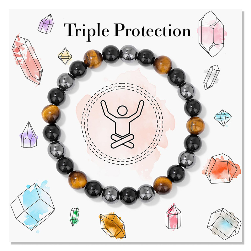 NEW Amethyst Tiger Eye Stone Bracelet 8mm Blue Pattern Stone Yoga Bracelet - Picture 40 of 47