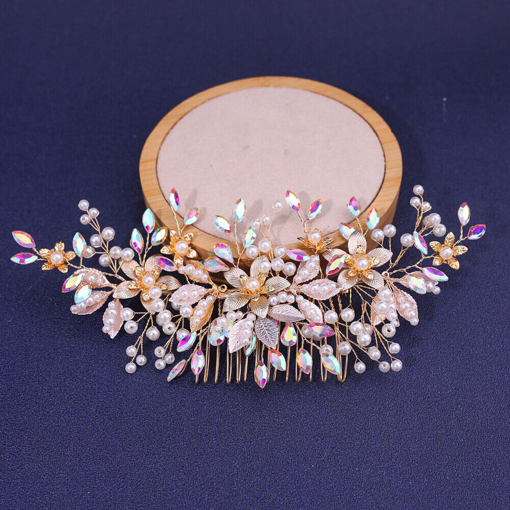 Bride Rhinestone Pearl Hair Comb Retro and Modern Wedding Hair Side Combs - Picture 10 of 15