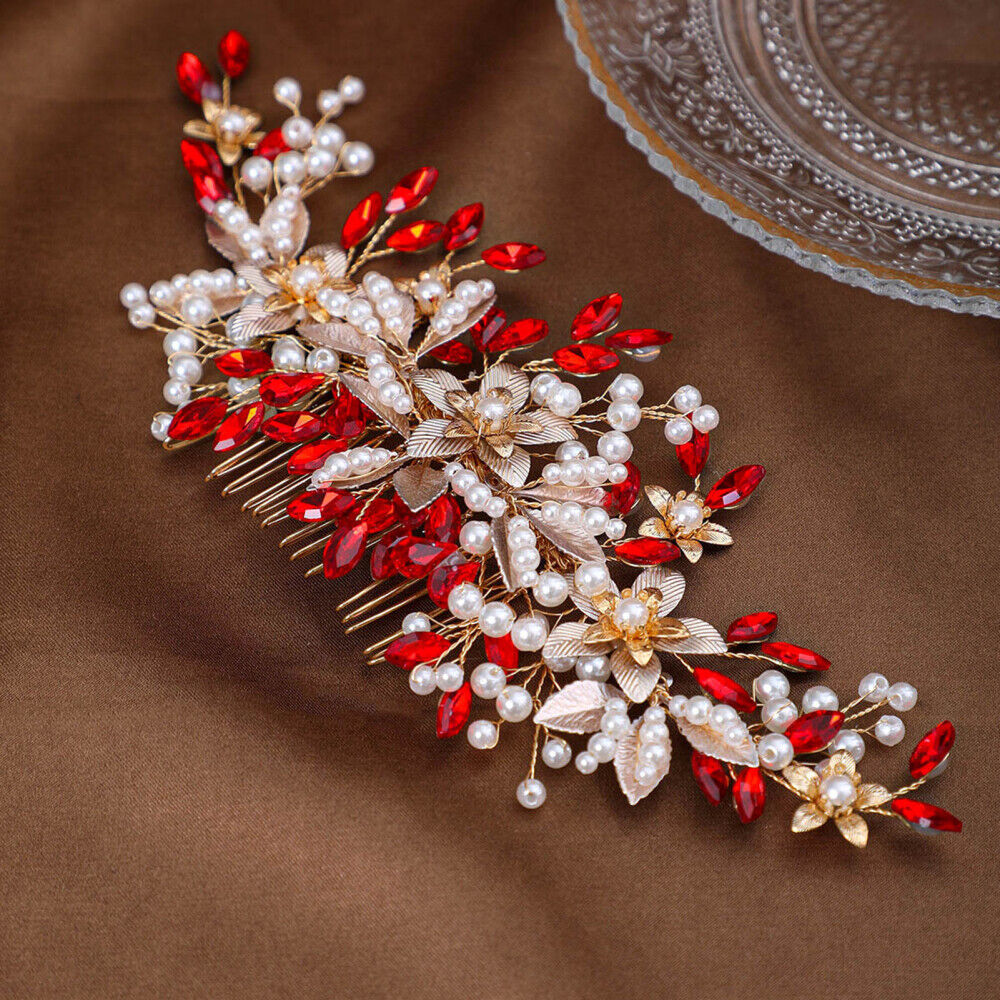 Bride Rhinestone Pearl Hair Comb Retro and Modern Wedding Hair Side Combs - Picture 11 of 15