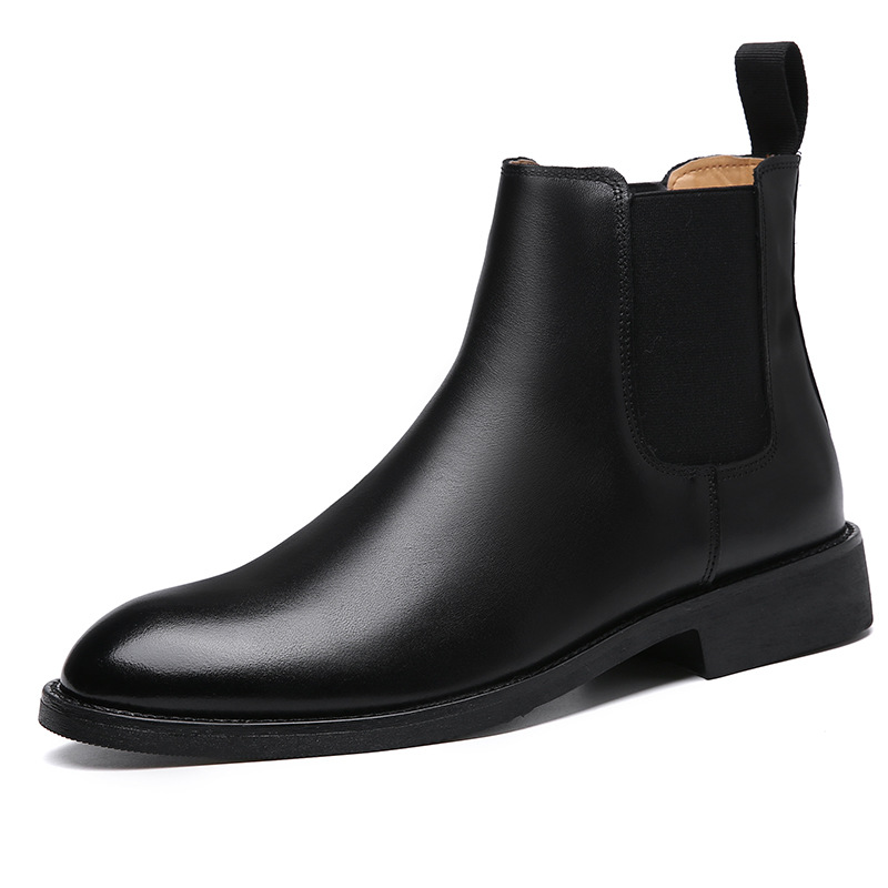Men Suede Leather High Top Ankle Boots Pull On Shoes British Chelsea Boots - Picture 19 of 24