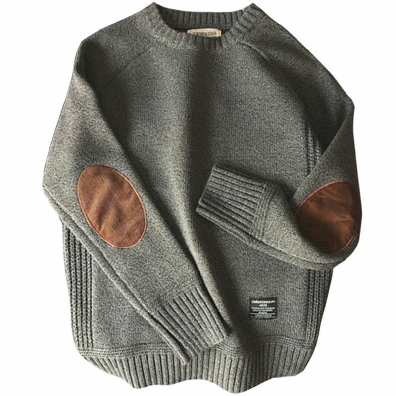 Thick Oversize Casual Loose O-Neck Men Pullover Sweater Autumn Fashion Knitted