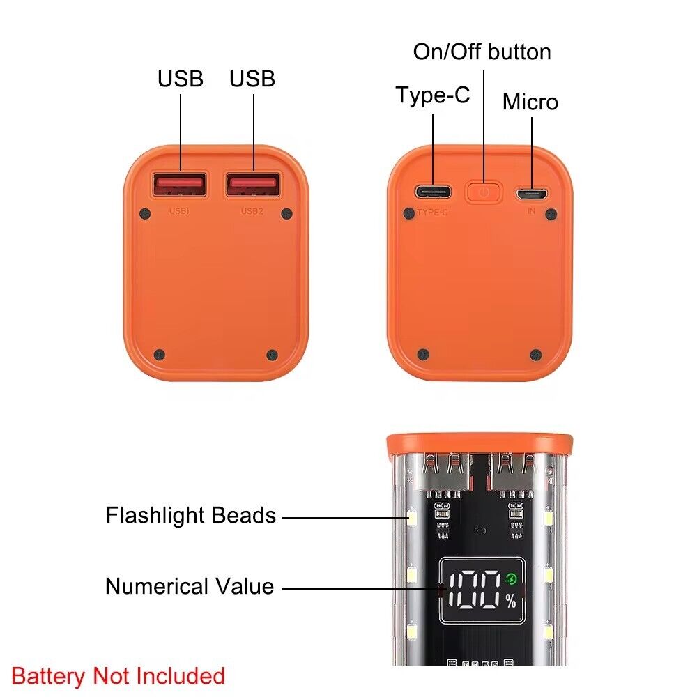 Battery Charger Box Portable DIY Power Bank Case LCD Fast Charging Box