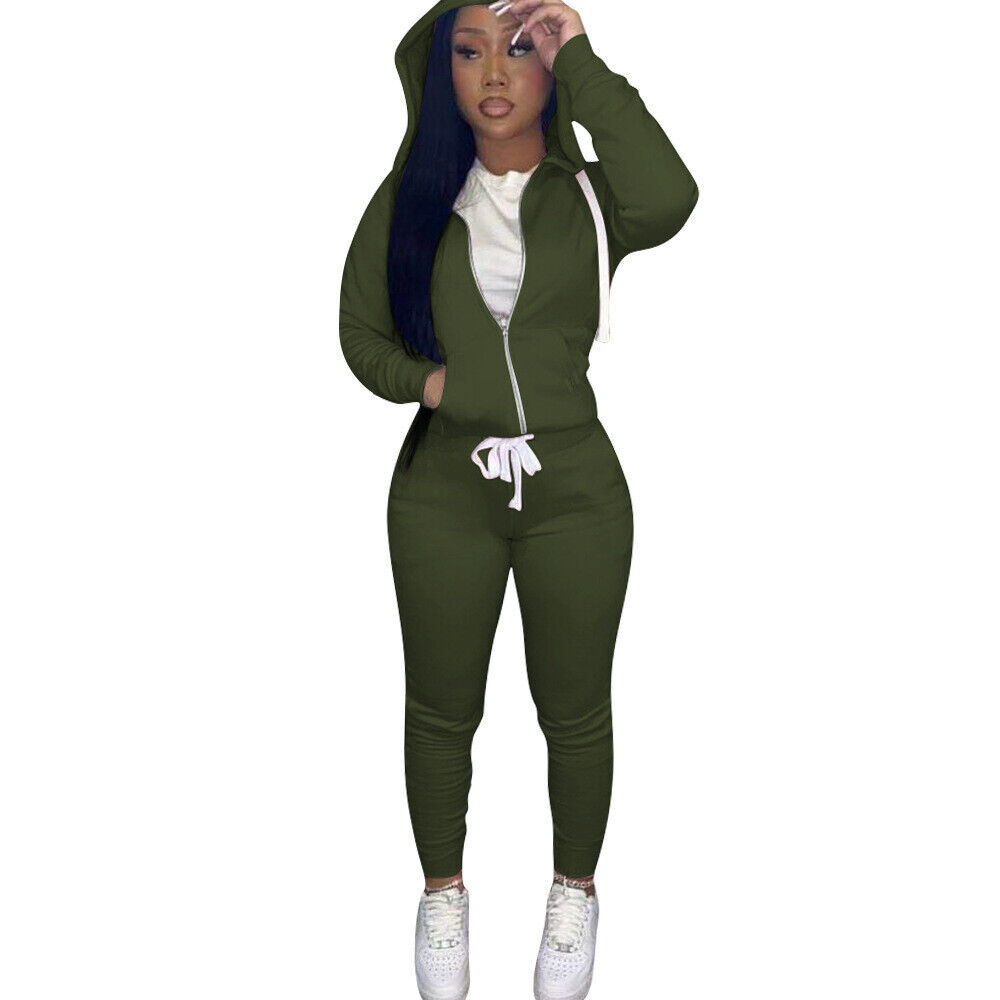 2-Piece Women's Clothing New Plus Size Fashion Set Solid Color Hooded Sweatshirt - Picture 26 of 28