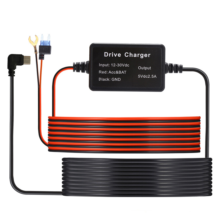 Kit de cable duro 5V/2.5A mini-USB cámara de automóvil para cámara de tablero modo monitor de estacionamiento 24H - Imagen 14 de 18