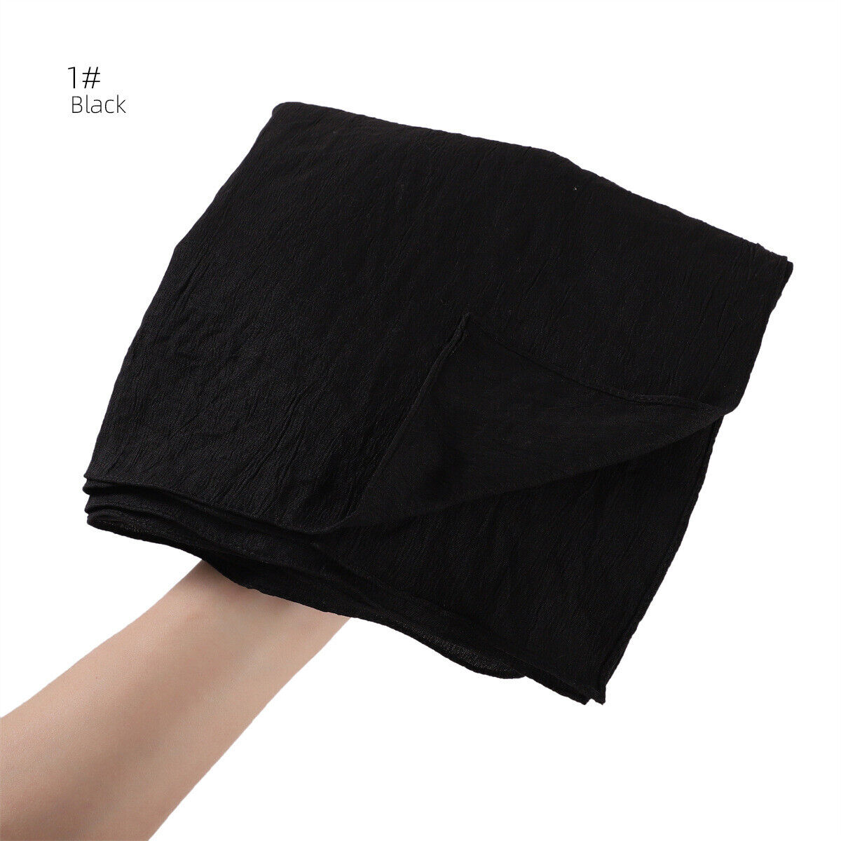 180*90cm Solid Color Crinkle Scarf Hijab Muslim Islamic Women Head Wrap Shawl