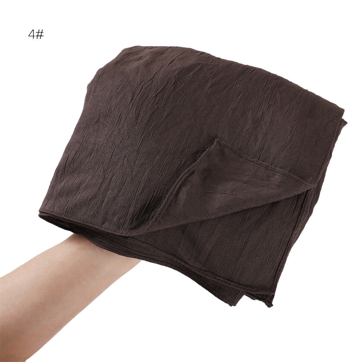 Muslim Women Solid Color Crinkle Scarf Hijab Long Headscarf Wrap Shawl 180*90cm - Picture 28 of 61