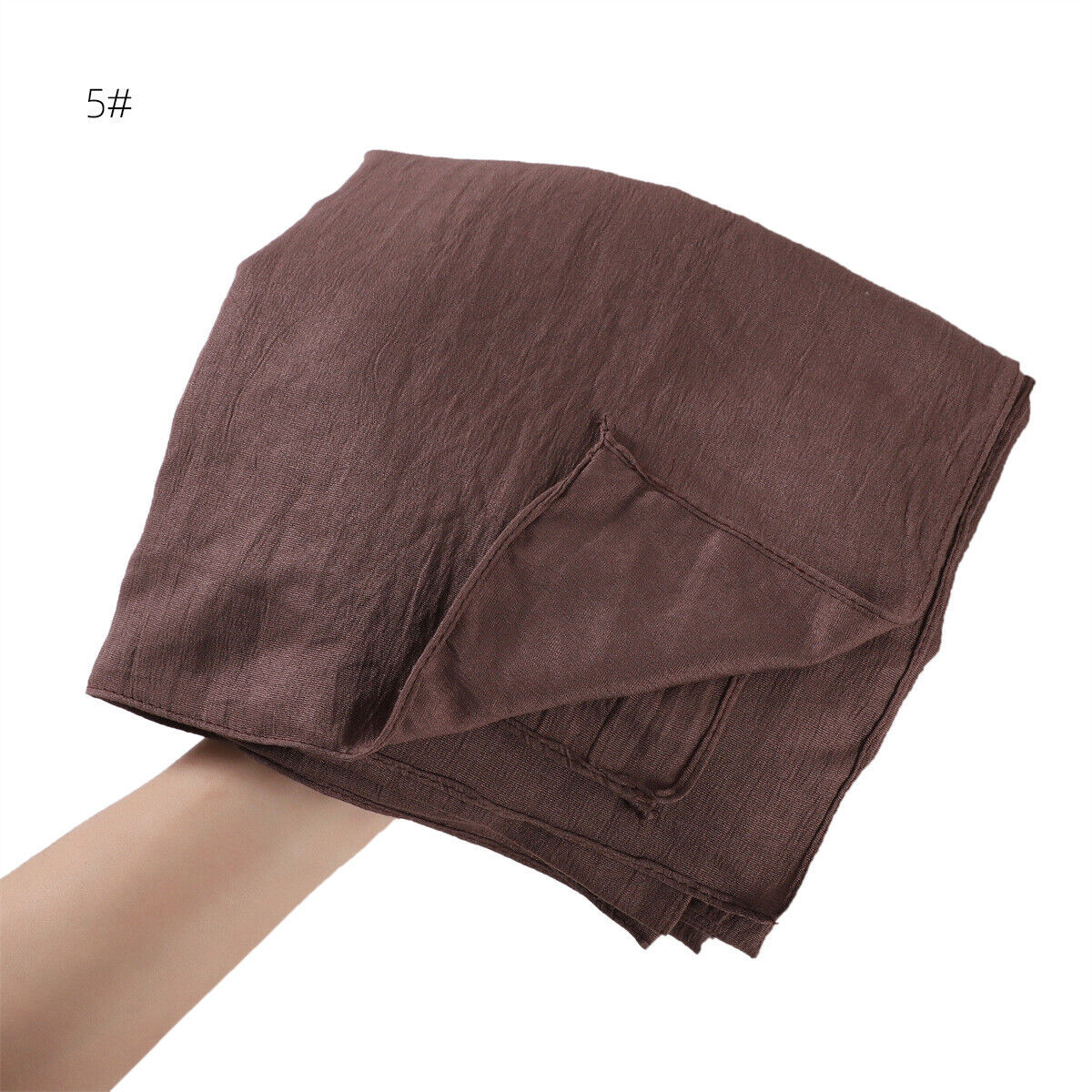 Muslim Women Solid Color Crinkle Scarf Hijab Long Headscarf Wrap Shawl 180*90cm - Picture 29 of 61