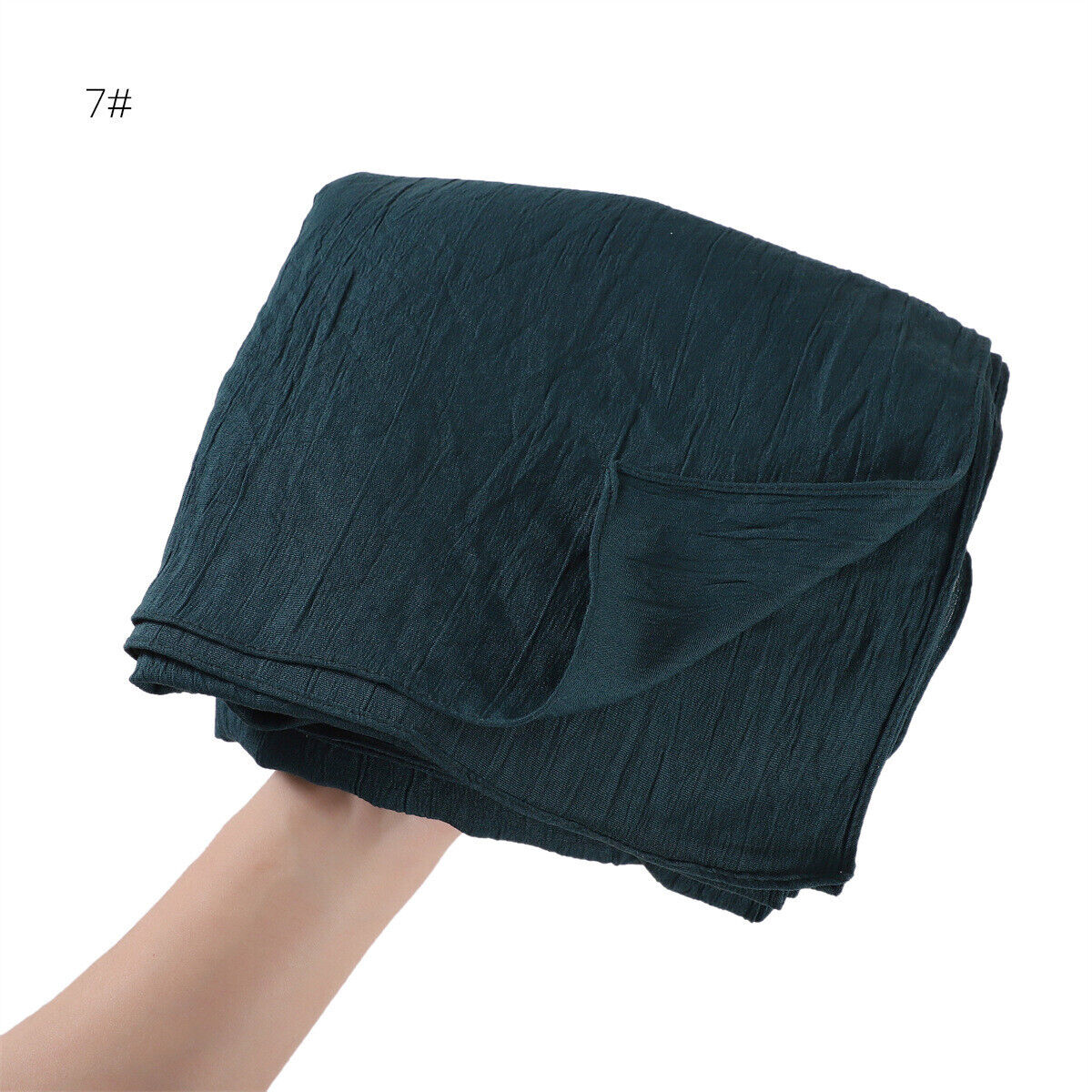 Muslim Women Solid Color Crinkle Scarf Hijab Long Headscarf Wrap Shawl 180*90cm - Picture 31 of 61
