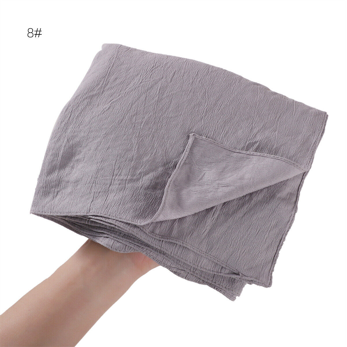 Muslim Women Solid Color Crinkle Scarf Hijab Long Headscarf Wrap Shawl 180*90cm - Picture 32 of 61