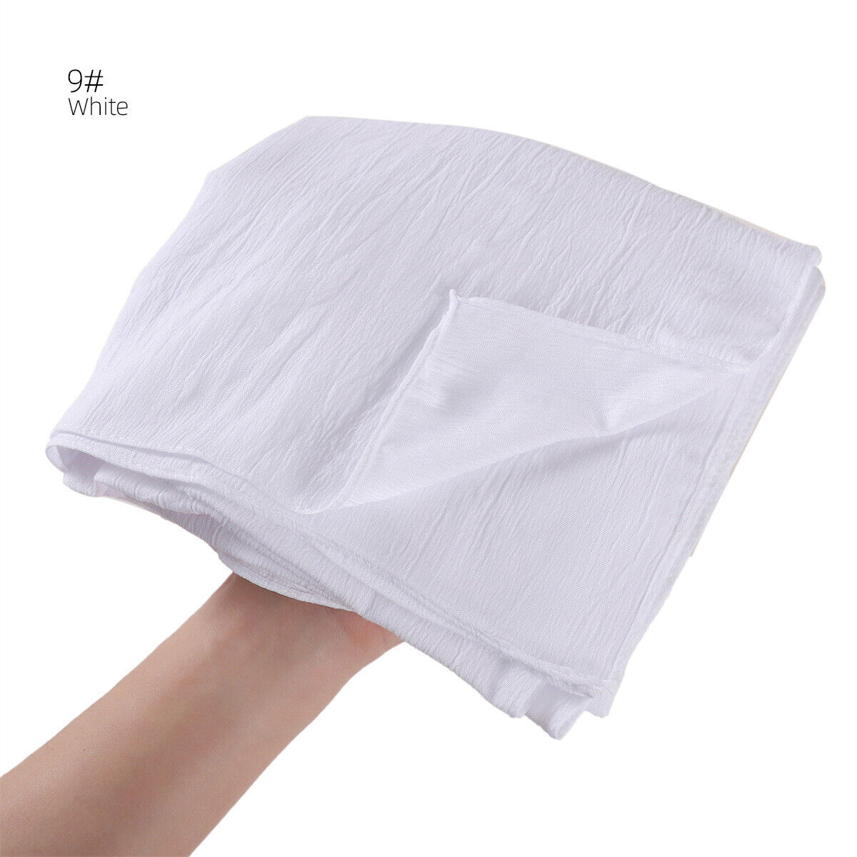 Muslim Women Solid Color Crinkle Scarf Hijab Long Headscarf Wrap Shawl 180*90cm - Picture 33 of 61