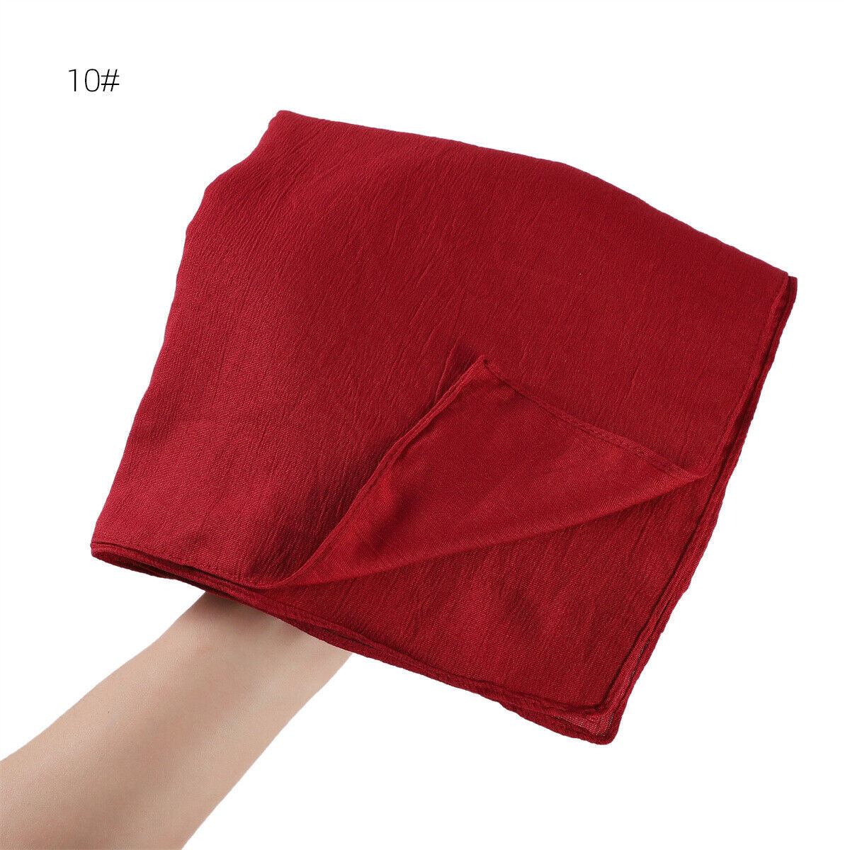 Muslim Women Solid Color Crinkle Scarf Hijab Long Headscarf Wrap Shawl 180*90cm - Picture 34 of 61
