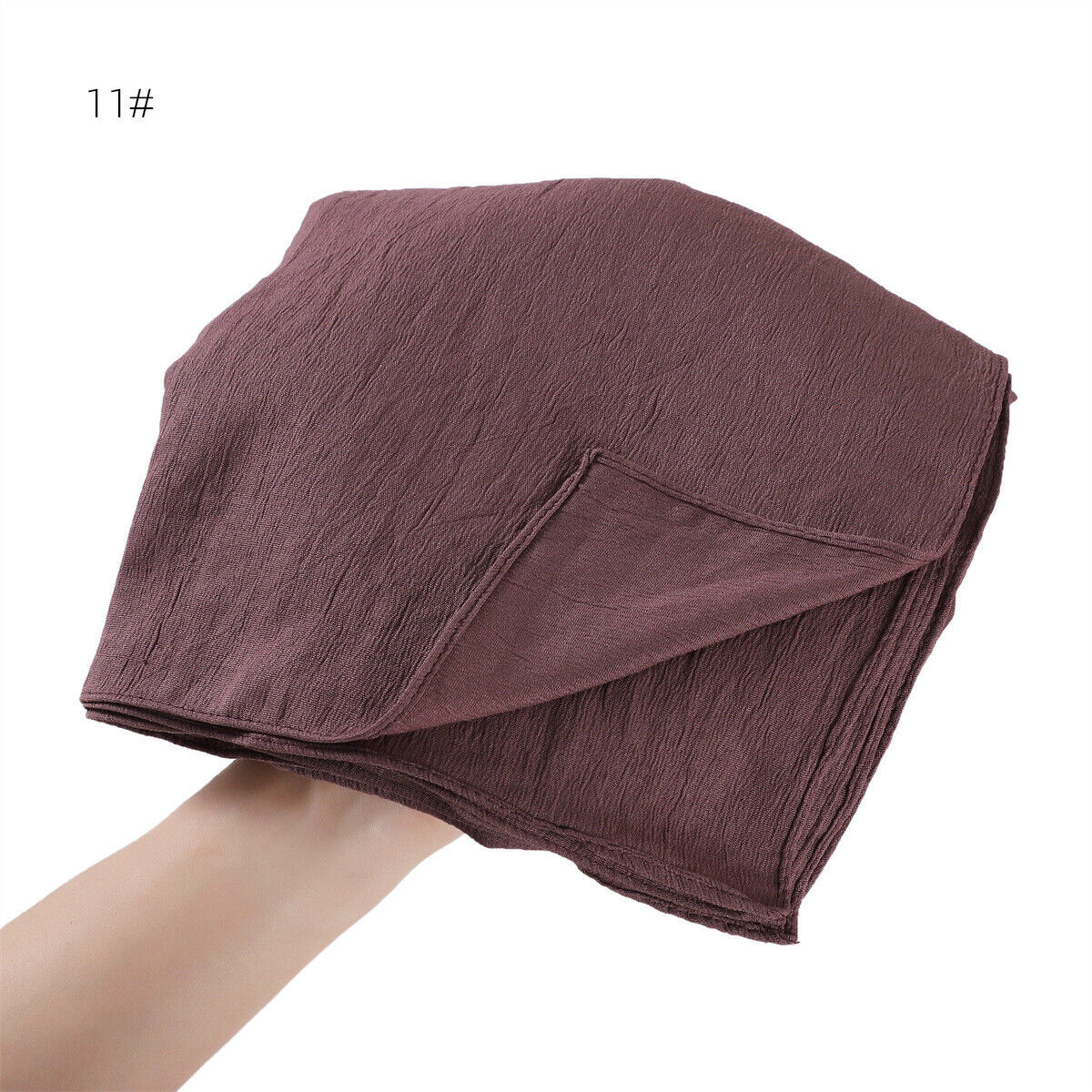 Muslim Women Solid Color Crinkle Scarf Hijab Long Headscarf Wrap Shawl 180*90cm - Picture 35 of 61