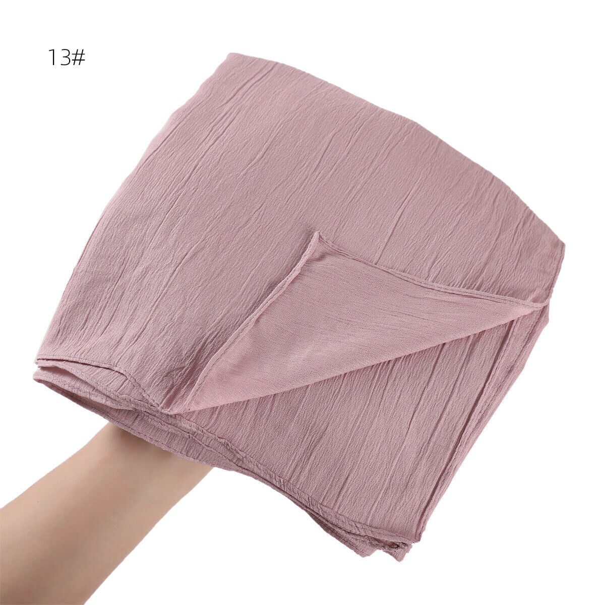 Muslim Women Solid Color Crinkle Scarf Hijab Long Headscarf Wrap Shawl 180*90cm - Picture 37 of 61