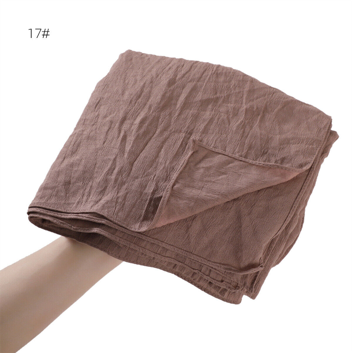 Muslim Women Solid Color Crinkle Scarf Hijab Long Headscarf Wrap Shawl 180*90cm - Picture 41 of 61