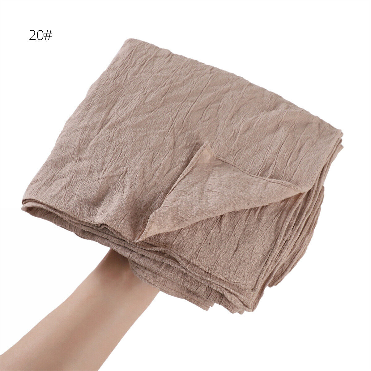 Muslim Women Solid Color Crinkle Scarf Hijab Long Headscarf Wrap Shawl 180*90cm - Picture 44 of 61
