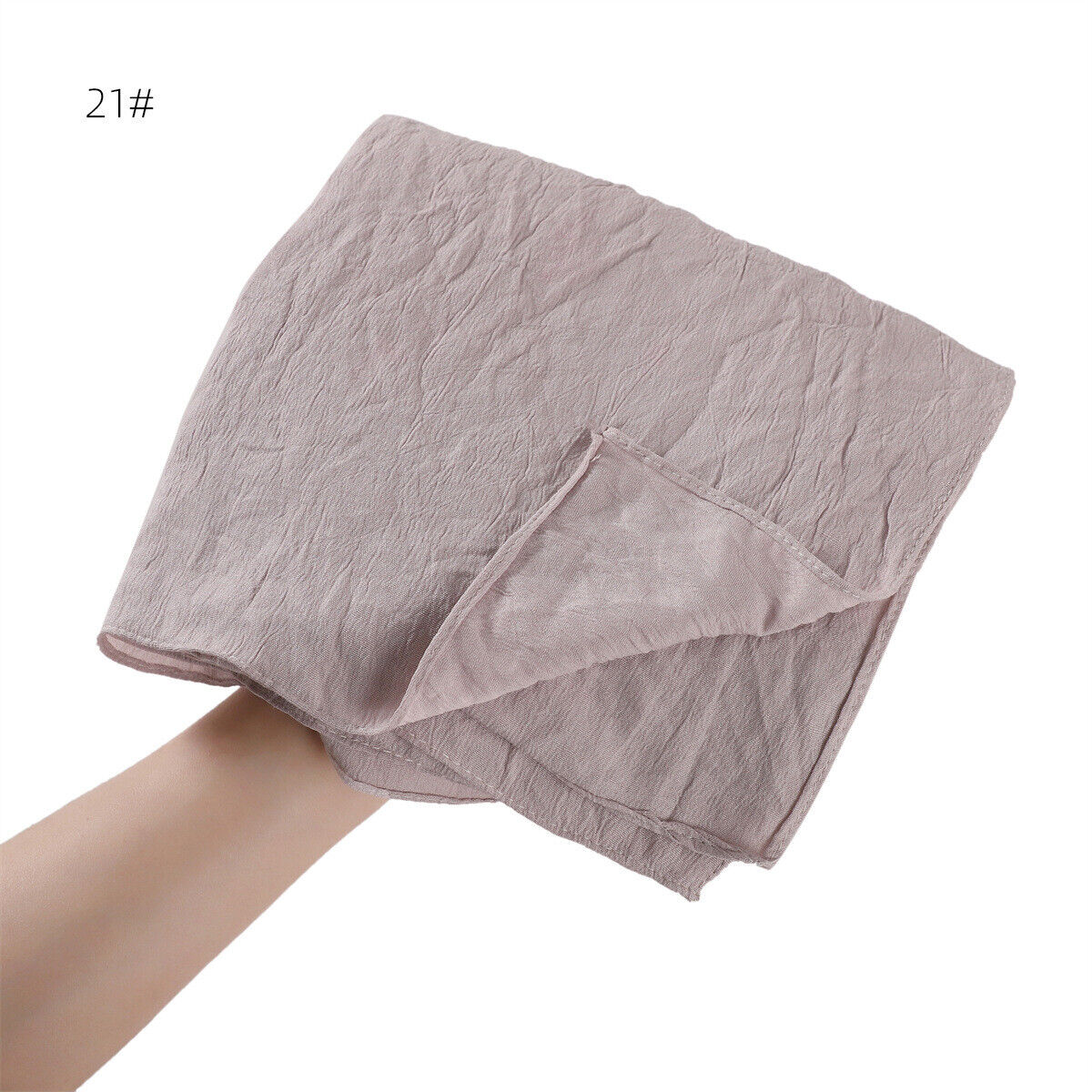 Muslim Women Solid Color Crinkle Scarf Hijab Long Headscarf Wrap Shawl 180*90cm - Picture 45 of 61