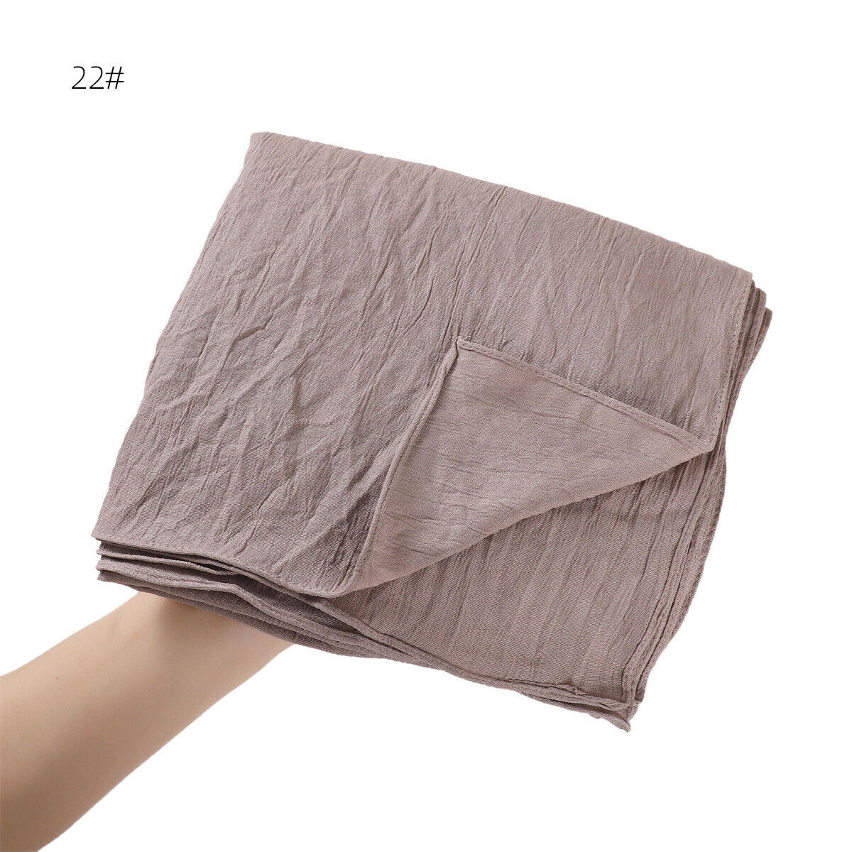 Muslim Women Solid Color Crinkle Scarf Hijab Long Headscarf Wrap Shawl 180*90cm - Picture 46 of 61