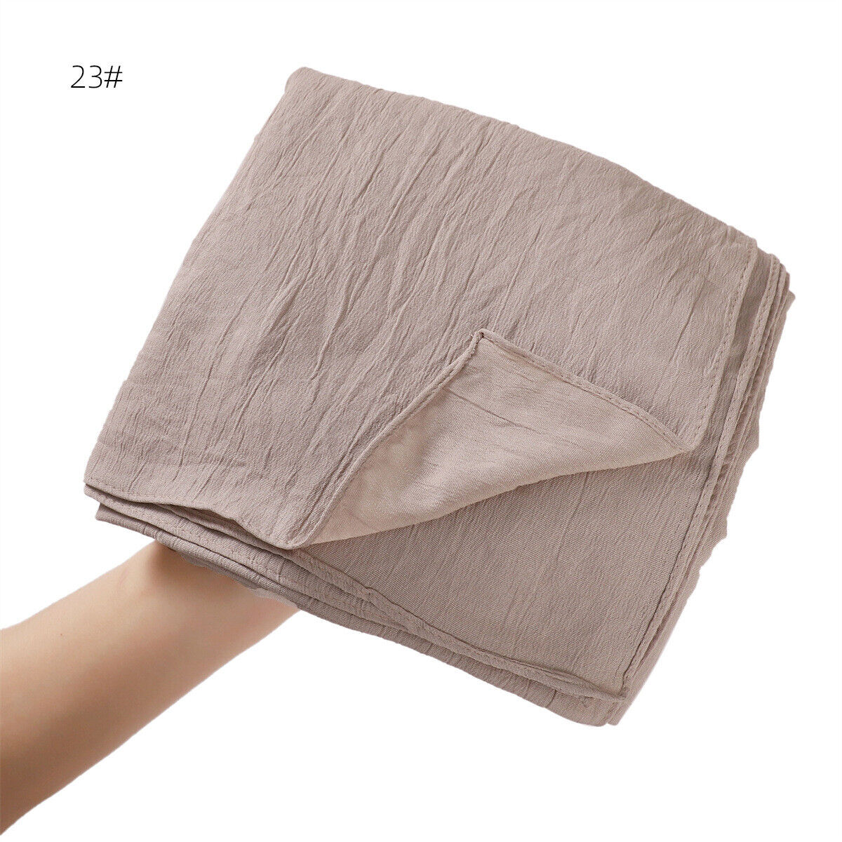 Muslim Women Solid Color Crinkle Scarf Hijab Long Headscarf Wrap Shawl 180*90cm - Picture 47 of 61
