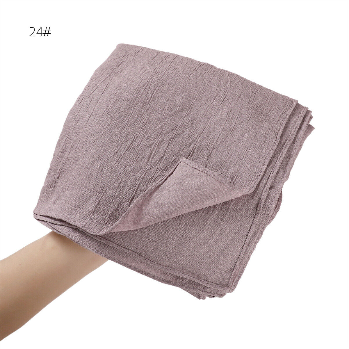 Muslim Women Solid Color Crinkle Scarf Hijab Long Headscarf Wrap Shawl 180*90cm - Picture 48 of 61