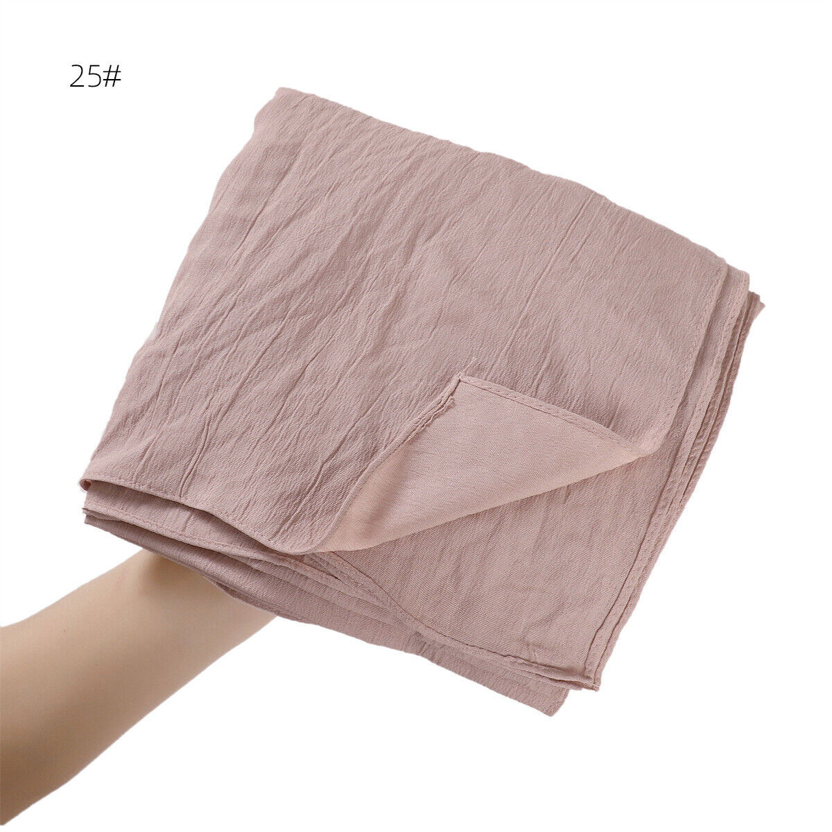 Muslim Women Solid Color Crinkle Scarf Hijab Long Headscarf Wrap Shawl 180*90cm - Picture 49 of 61