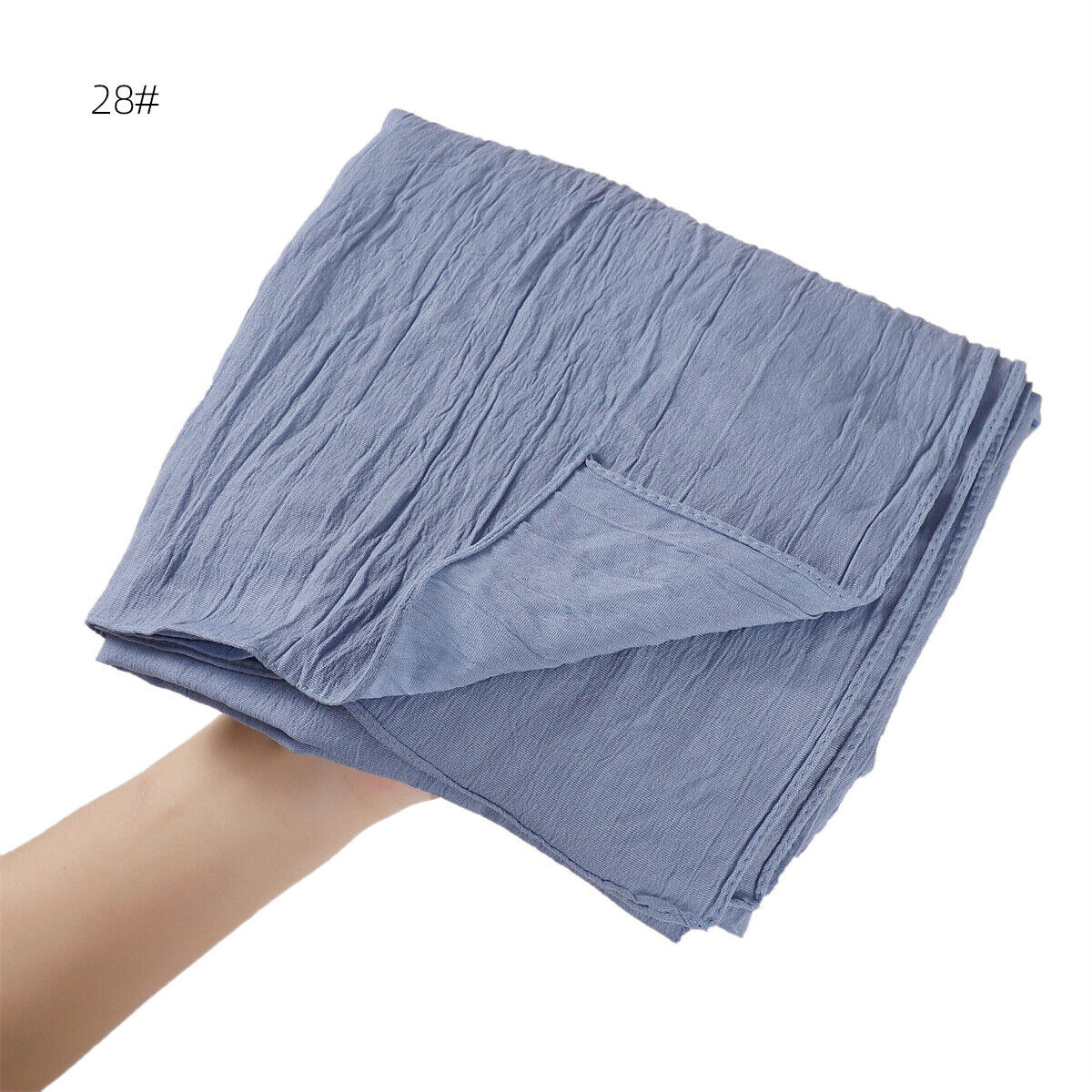 Muslim Women Solid Color Crinkle Scarf Hijab Long Headscarf Wrap Shawl 180*90cm - Picture 52 of 61