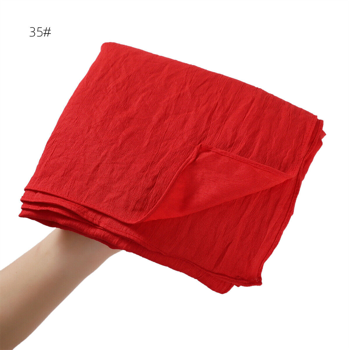 Muslim Women Solid Color Crinkle Scarf Hijab Long Headscarf Wrap Shawl 180*90cm - Picture 59 of 61