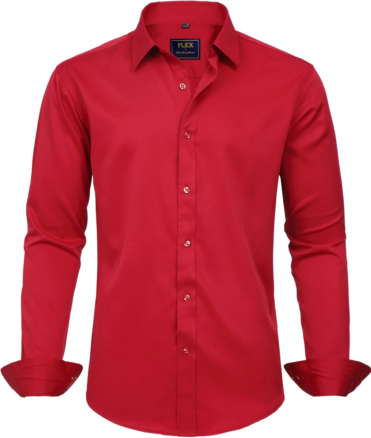 Men's Stretch Dress Shirts - Wrinkle-Free Business Casual Button Down - Picture 130 of 215