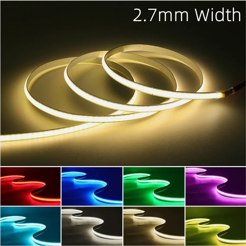 Ultra Thin & Bright COB LED Strip Light Flexible Home DIY Lights Lighting 12V