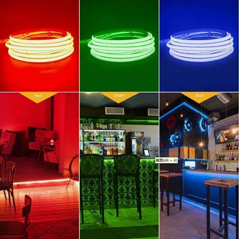 Ultra Thin & Bright COB LED Strip Light Flexible Home DIY Lights Lighting 12V