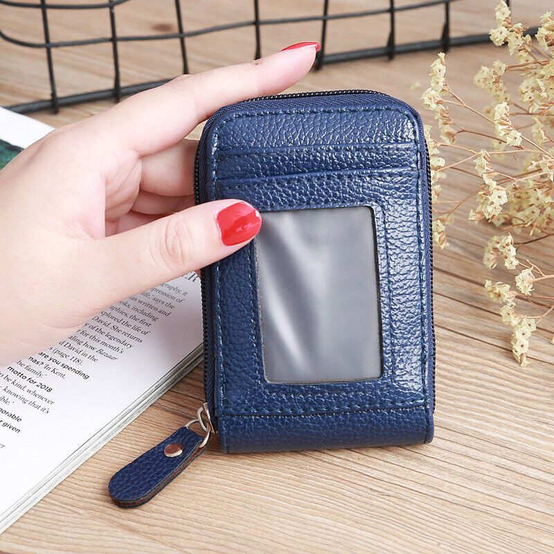 Leather RFID Card Holder Purse Women Men Outdoor Wallet Credit Card Organizer UK