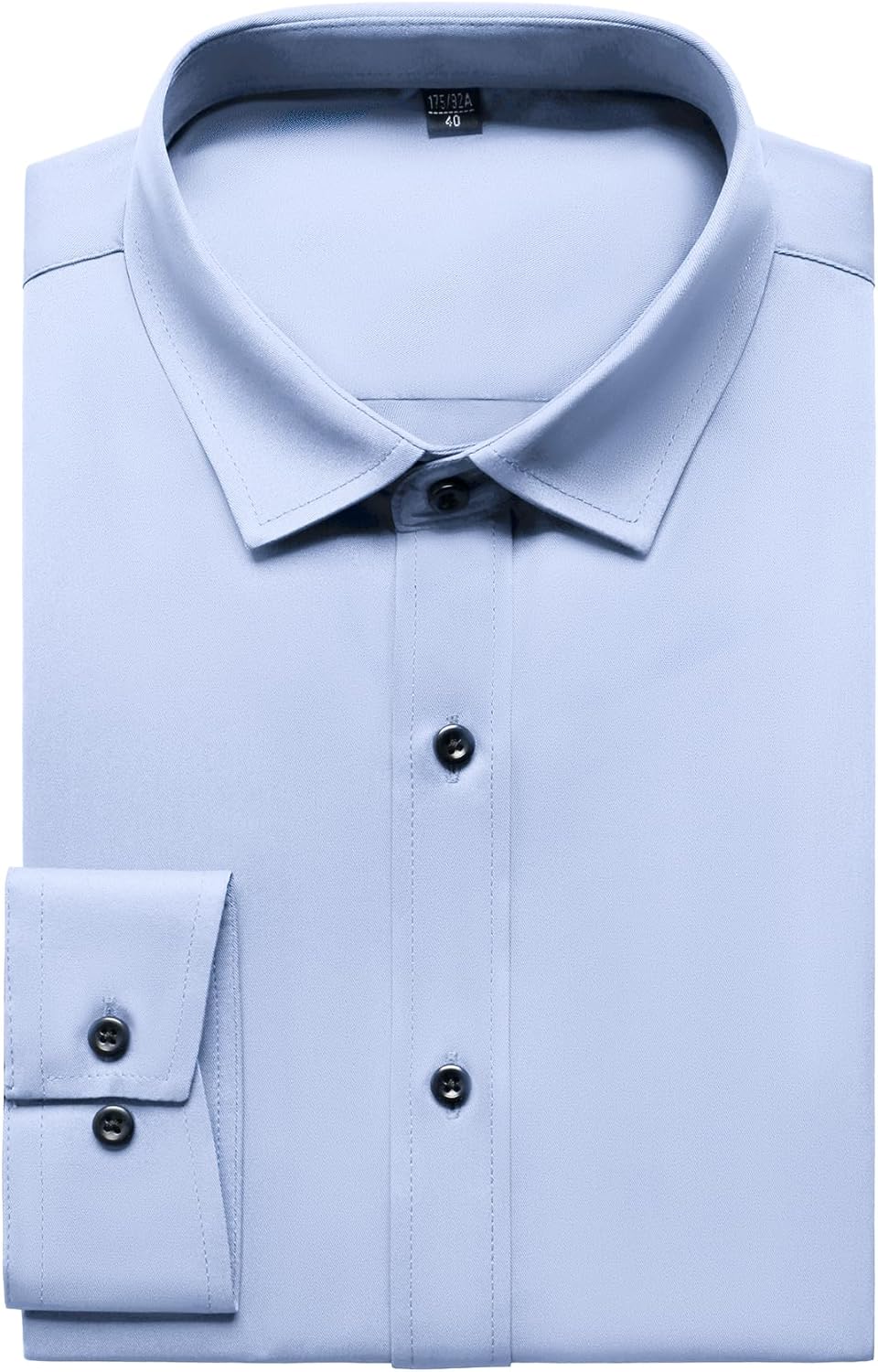 Men's Stretch Wrinkle Dress Formal Wedding Prom Slim Fit Button Down Shirts - Picture 30 of 162