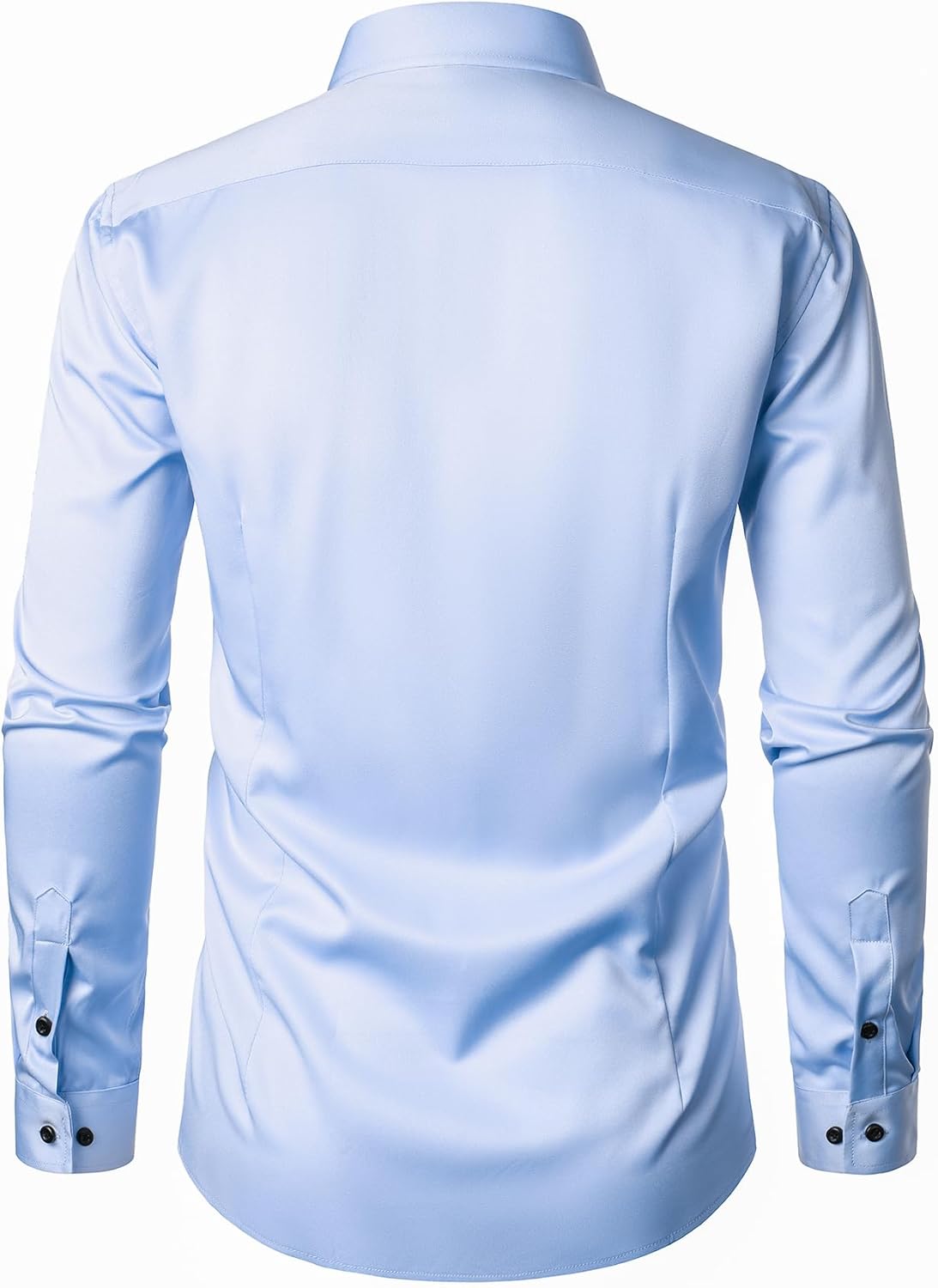 Men's Stretch Wrinkle Dress Formal Wedding Prom Slim Fit Button Down Shirts - Picture 28 of 162