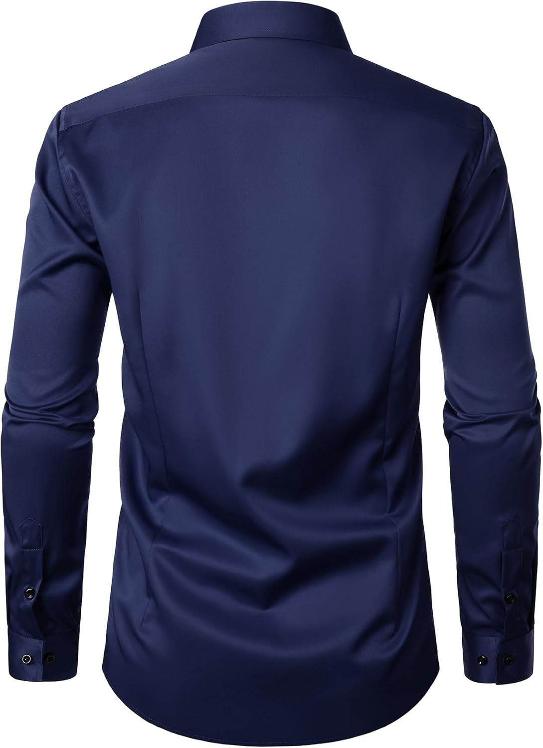 Men's Stretch Wrinkle Dress Formal Wedding Prom Slim Fit Button Down Shirts - Picture 34 of 162