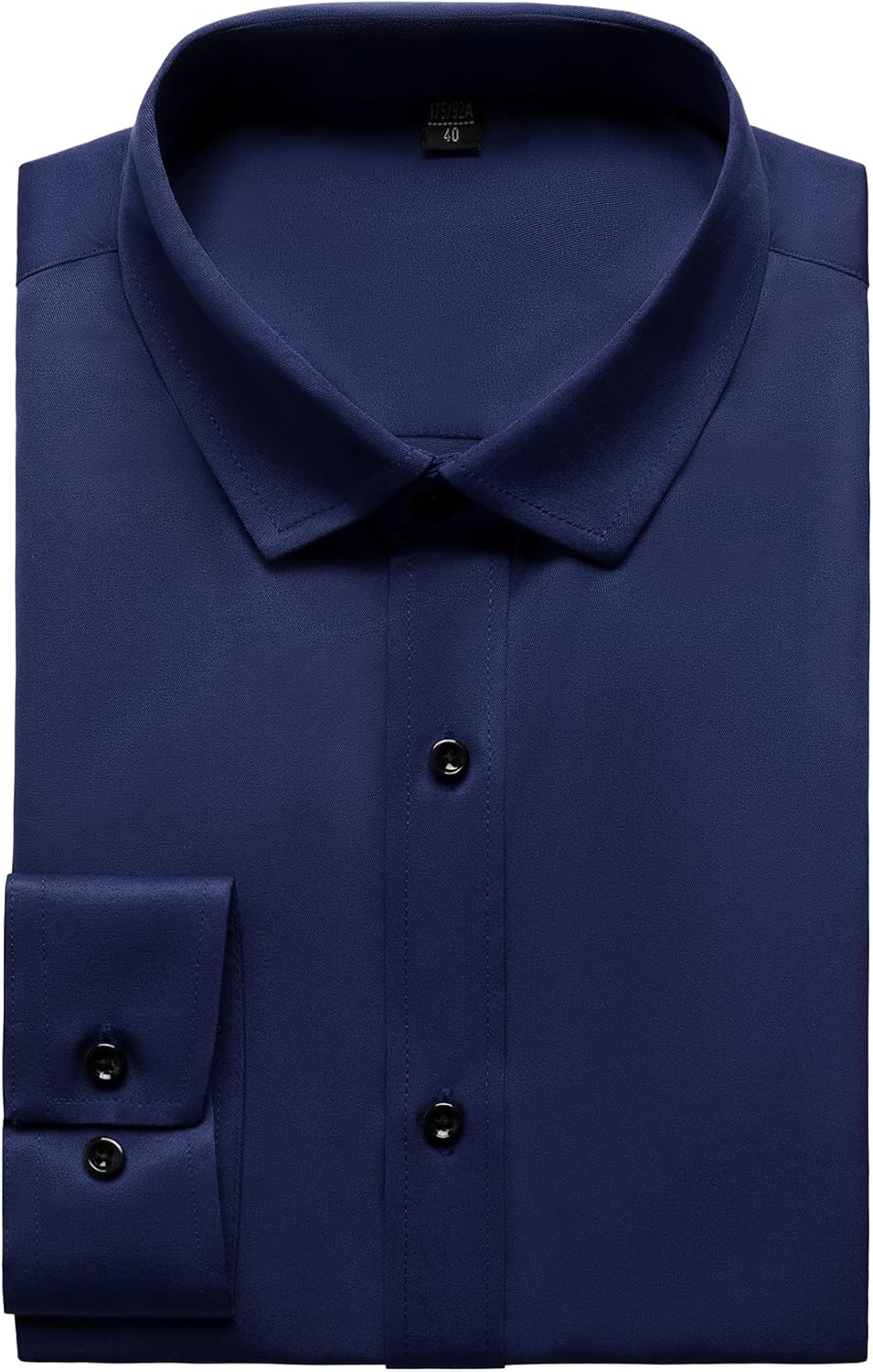 Men's Stretch Wrinkle Dress Formal Wedding Prom Slim Fit Button Down Shirts - Picture 36 of 162