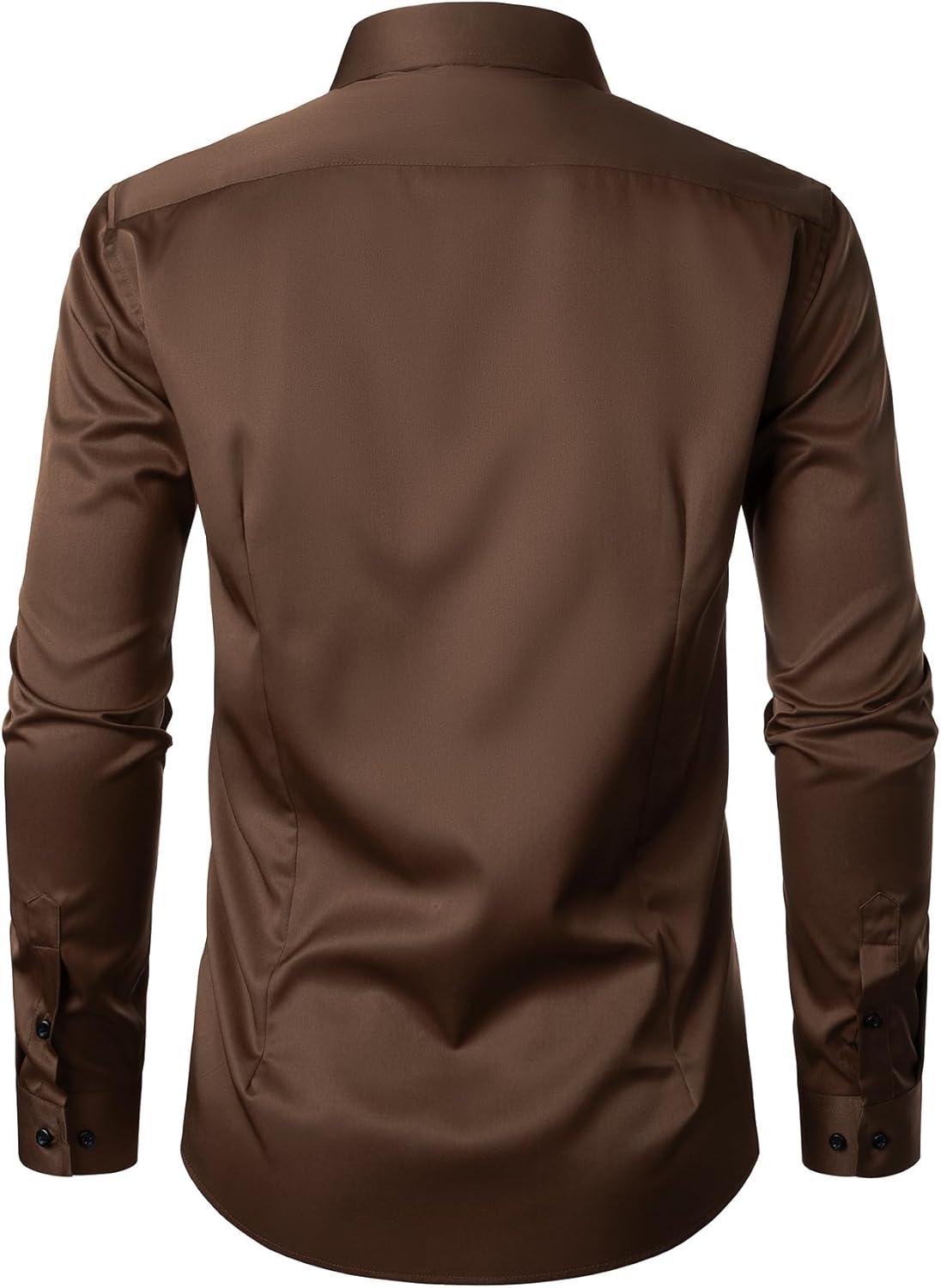 Men's Stretch Wrinkle Dress Formal Wedding Prom Slim Fit Button Down Shirts - Picture 40 of 162