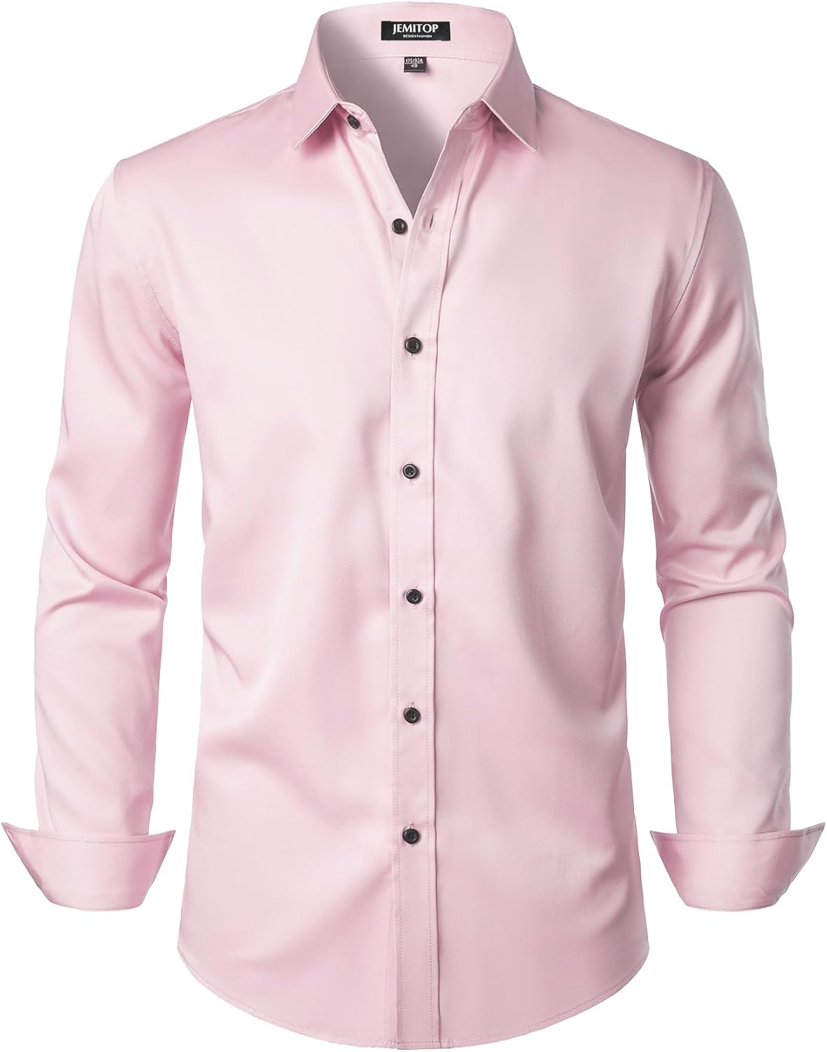 Men's Stretch Wrinkle Dress Formal Wedding Prom Slim Fit Button Down Shirts - Picture 43 of 162
