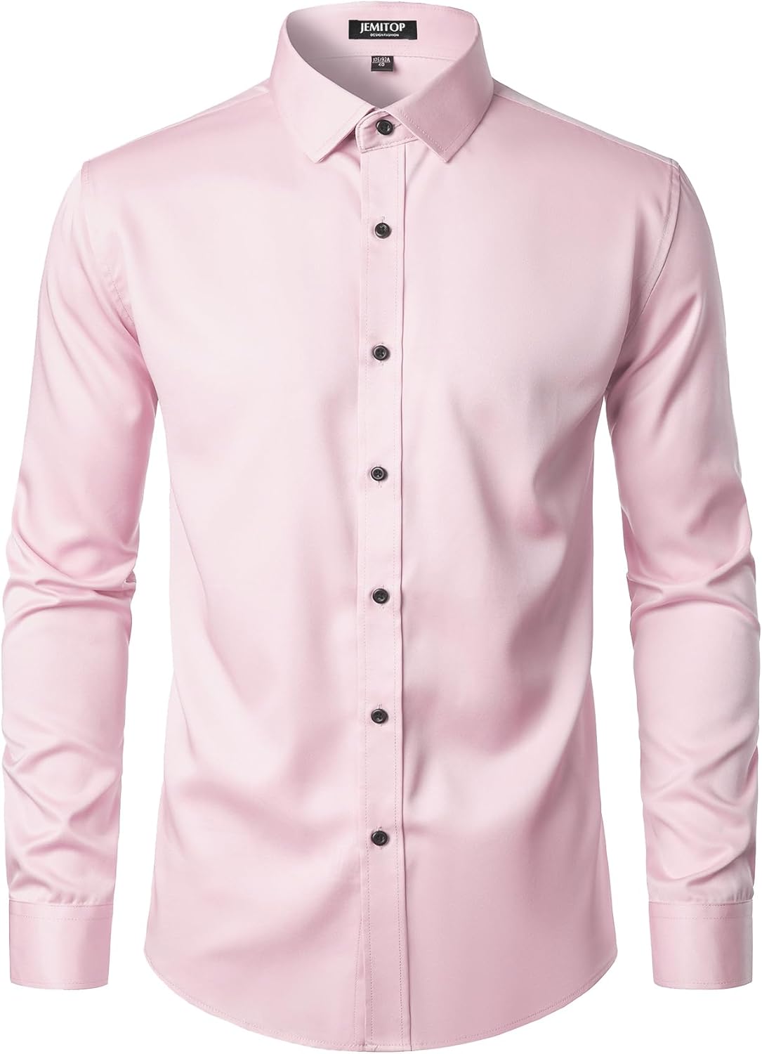 Men's Stretch Wrinkle Dress Formal Wedding Prom Slim Fit Button Down Shirts - Picture 44 of 162