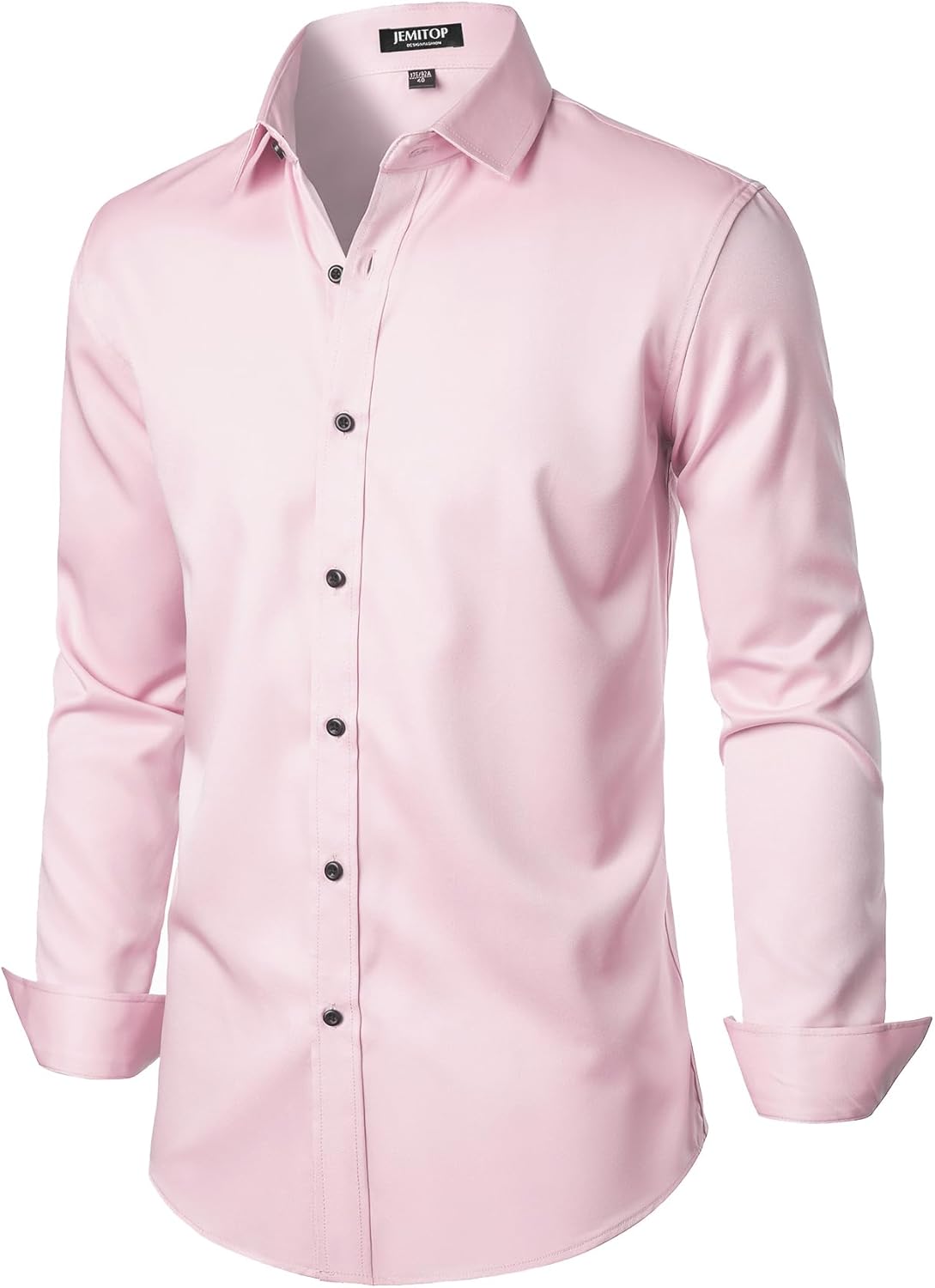 Men's Stretch Wrinkle Dress Formal Wedding Prom Slim Fit Button Down Shirts - Picture 45 of 162