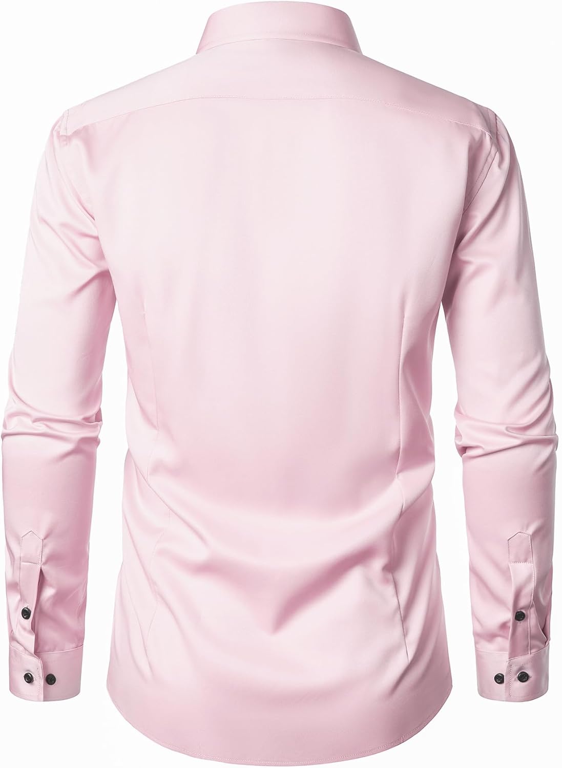 Men's Stretch Wrinkle Dress Formal Wedding Prom Slim Fit Button Down Shirts - Picture 46 of 162