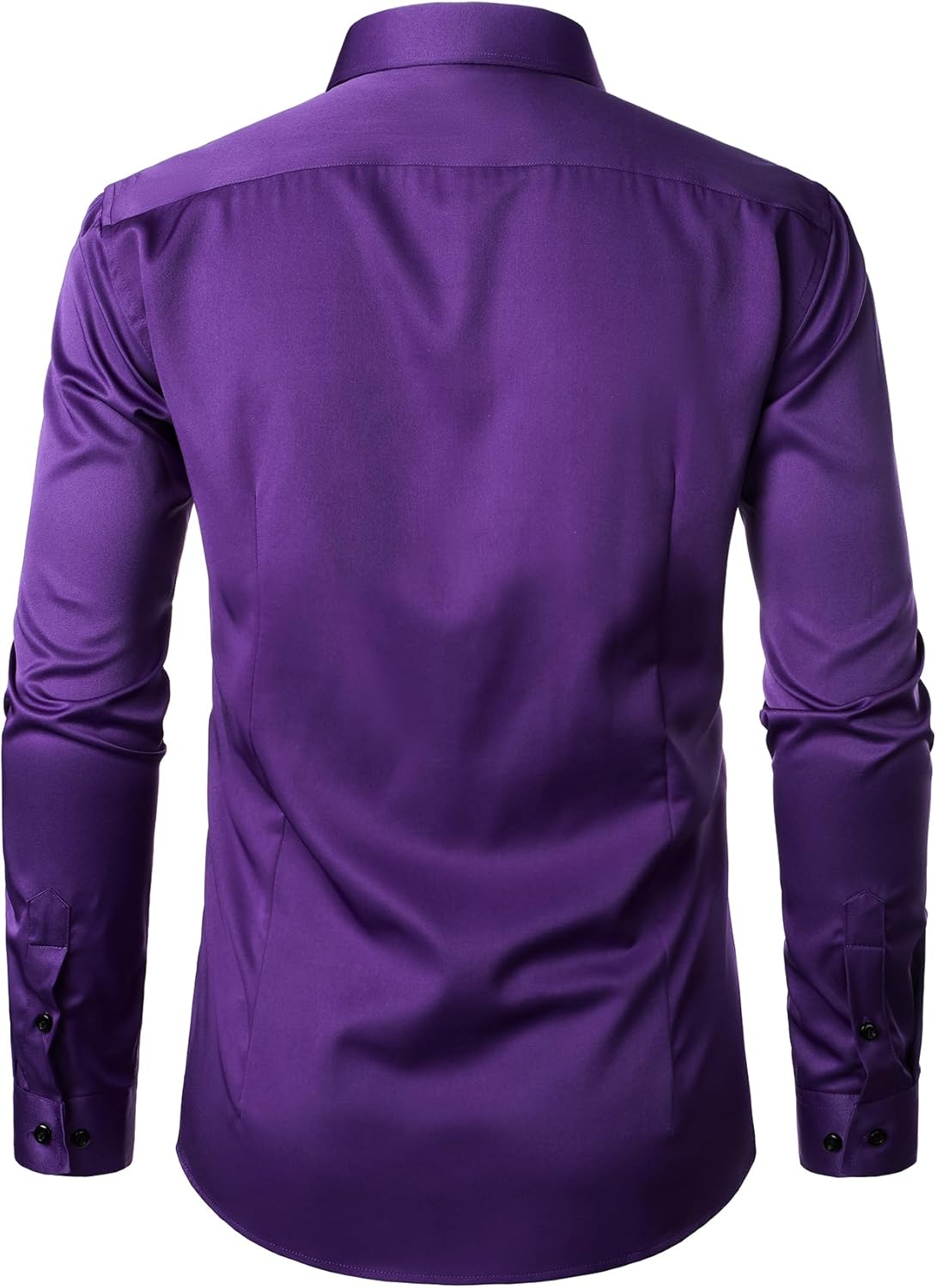 Men's Stretch Wrinkle Dress Formal Wedding Prom Slim Fit Button Down Shirts - Picture 52 of 162